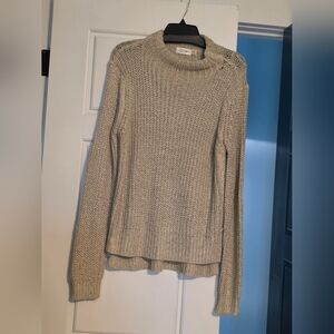 RD Style Beige Turtleneck Knit Sweater